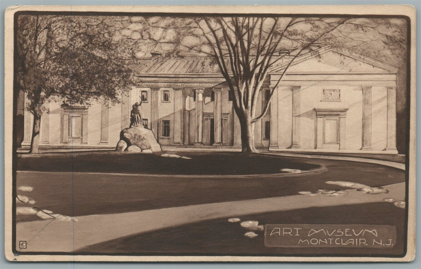 MONTCLAIR NJ ART MUSEUM ANTIQUE POSTCARD