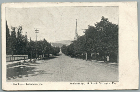 LEHIGHTON PA THIRD STREET ANTIQUE POSTCARD