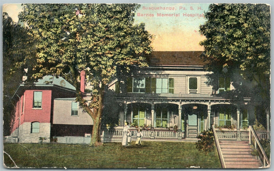 SUSQUEHANNA PA S.H. BARNES MEMORIAL HOSPITAL 1913 ANTIQUE POSTCARD
