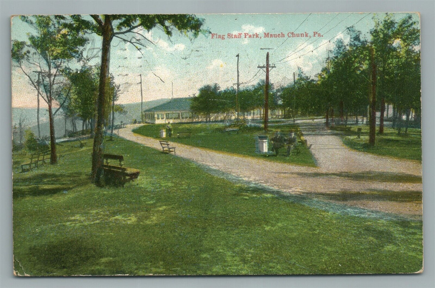 PHILADELPHIA PA MAUCH CHUNK FLAG STAFF PARK ANTIQUE POSTCARD