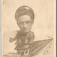 RAILROAD PHOTOMONTAGE CARTOON 1910 ANTIQUE REAL PHOTO POSTCARD RPPC train