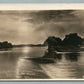 CEDAR FALLS IA MOONLIGHT ON CEDAR RIVER VINTAGE REAL PHOTO POSTCARD RPPC