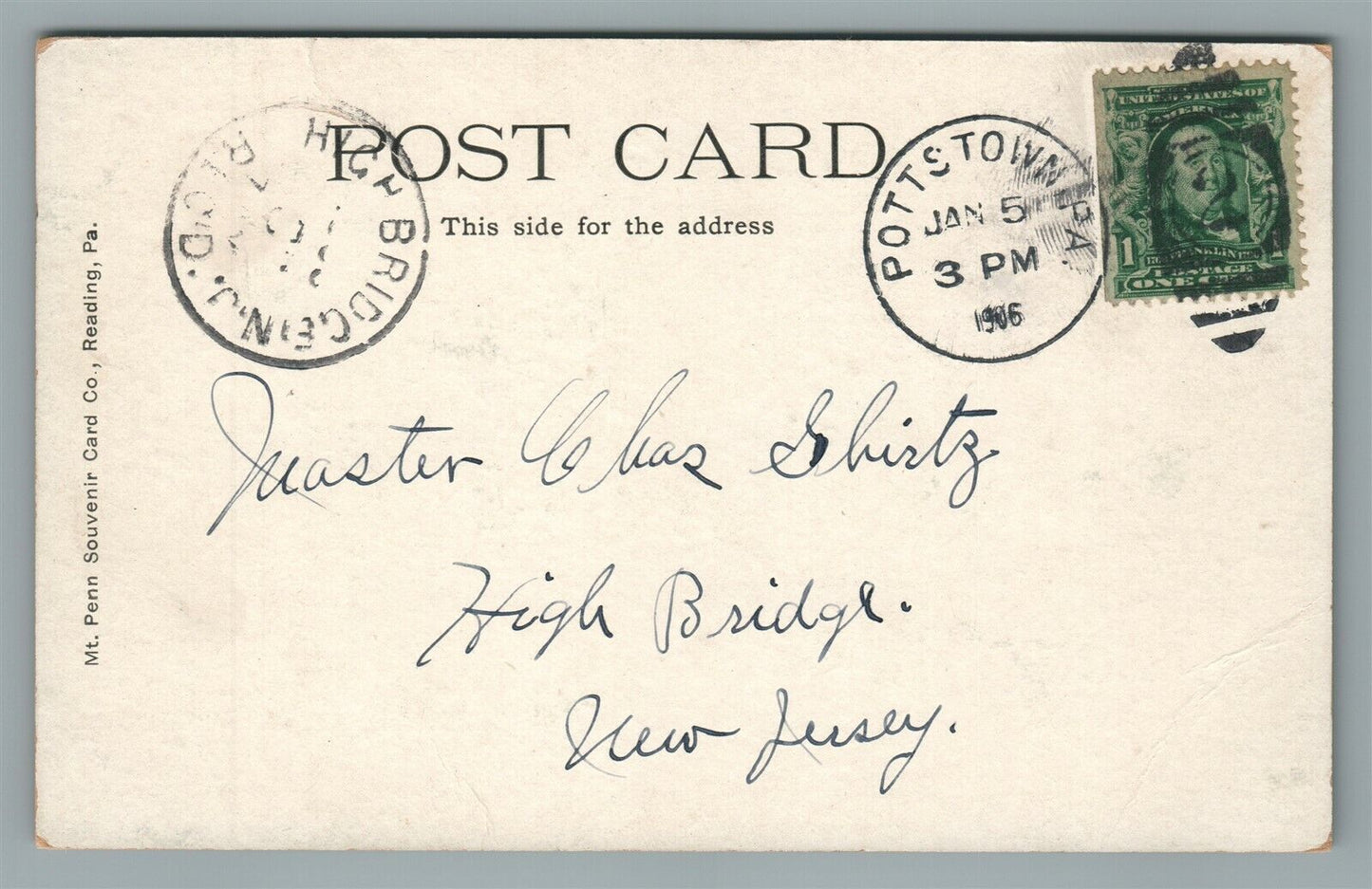 READING PA ST.JOSEPH'S HOSPITAL ANTIQUE POSTCARD