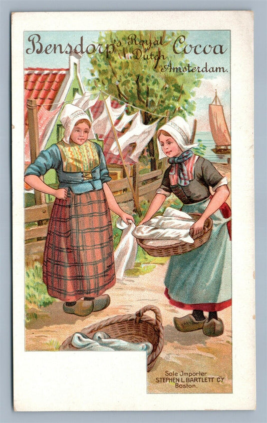 DUTCH COCOA S. BARLETT BOSTON MA ADVERTISING ANTIQUE POSTCARD PRIVATE MAILING