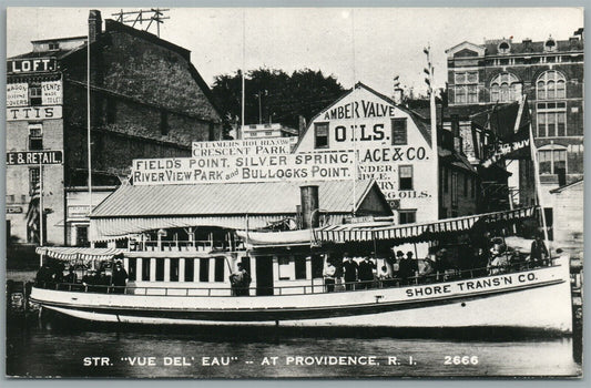 str VUE DEL EAU STEAMSHIP PROVIDENCE RI VINTAGE REAL PHOTO POSTCARD RPPC