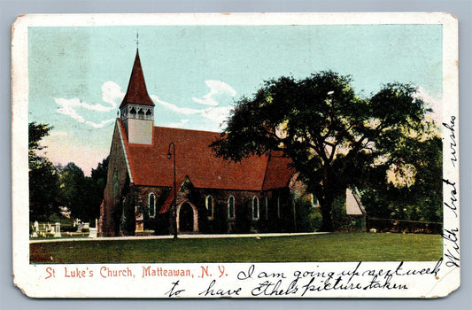 MATTEAWAN NJ ST. LUKE'S CHURCH ANTIQUE POSTCARD