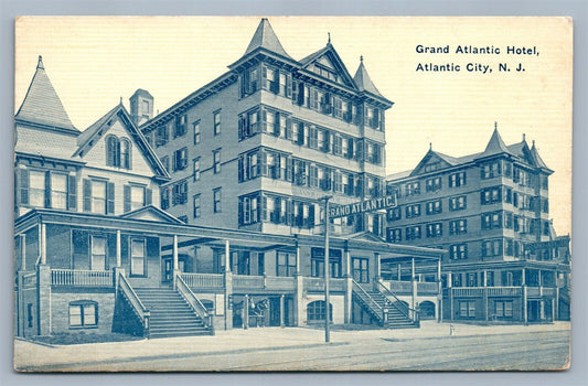 ATLANTIC CITY NJ GRAND ATLANTIC HOTEL 1913 ANTIQUE POSTCARD
