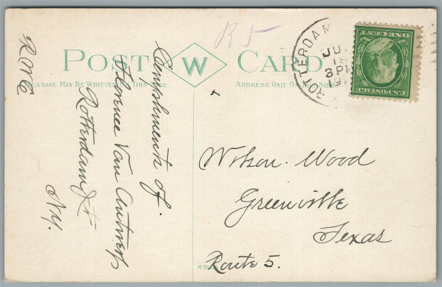 AMSTERDAM NY GUY PARK ANTIQUE POSTCARD