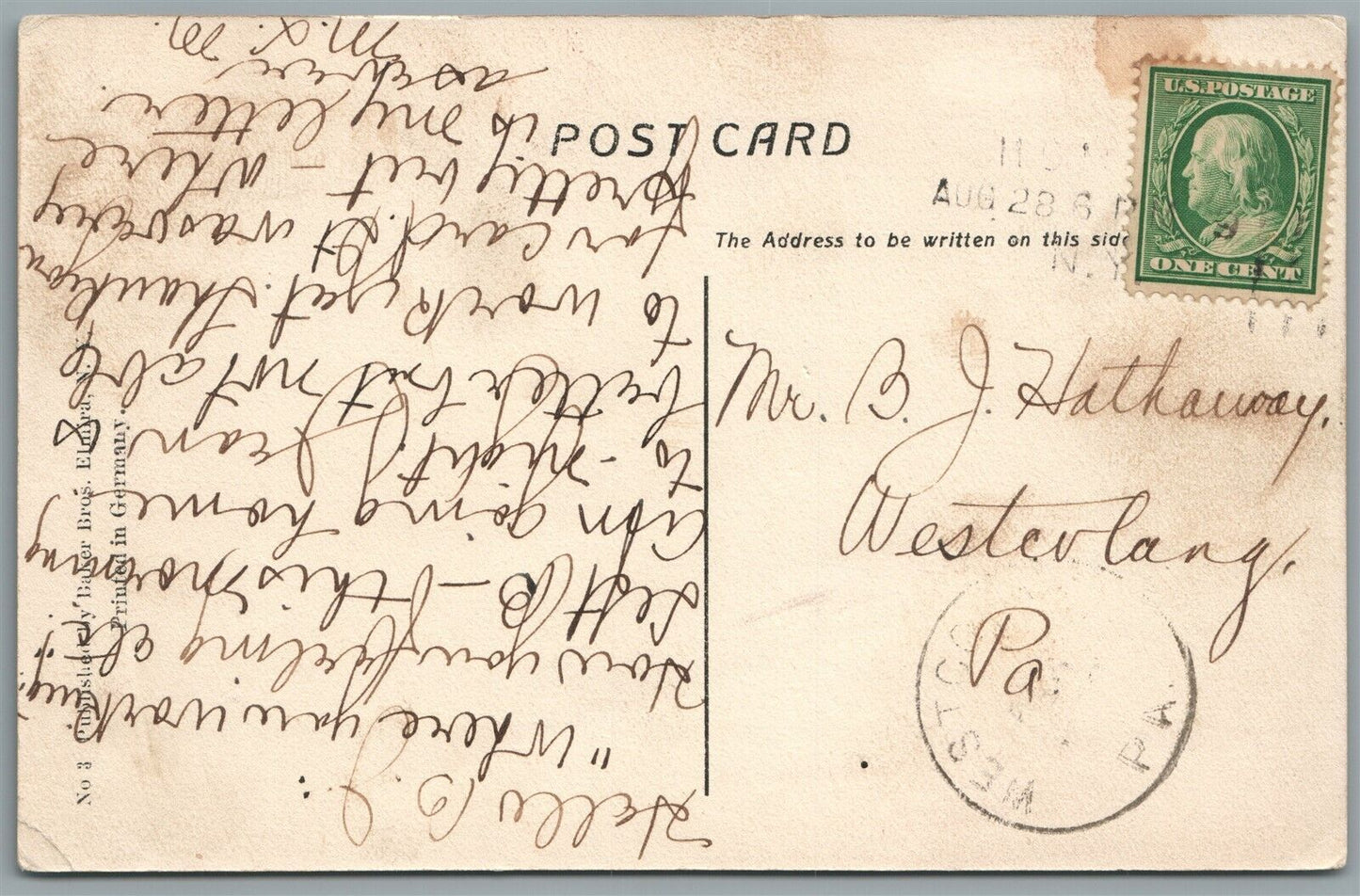 HOMER NY NEW TOWN HALL ANTIQUE POSTCARD