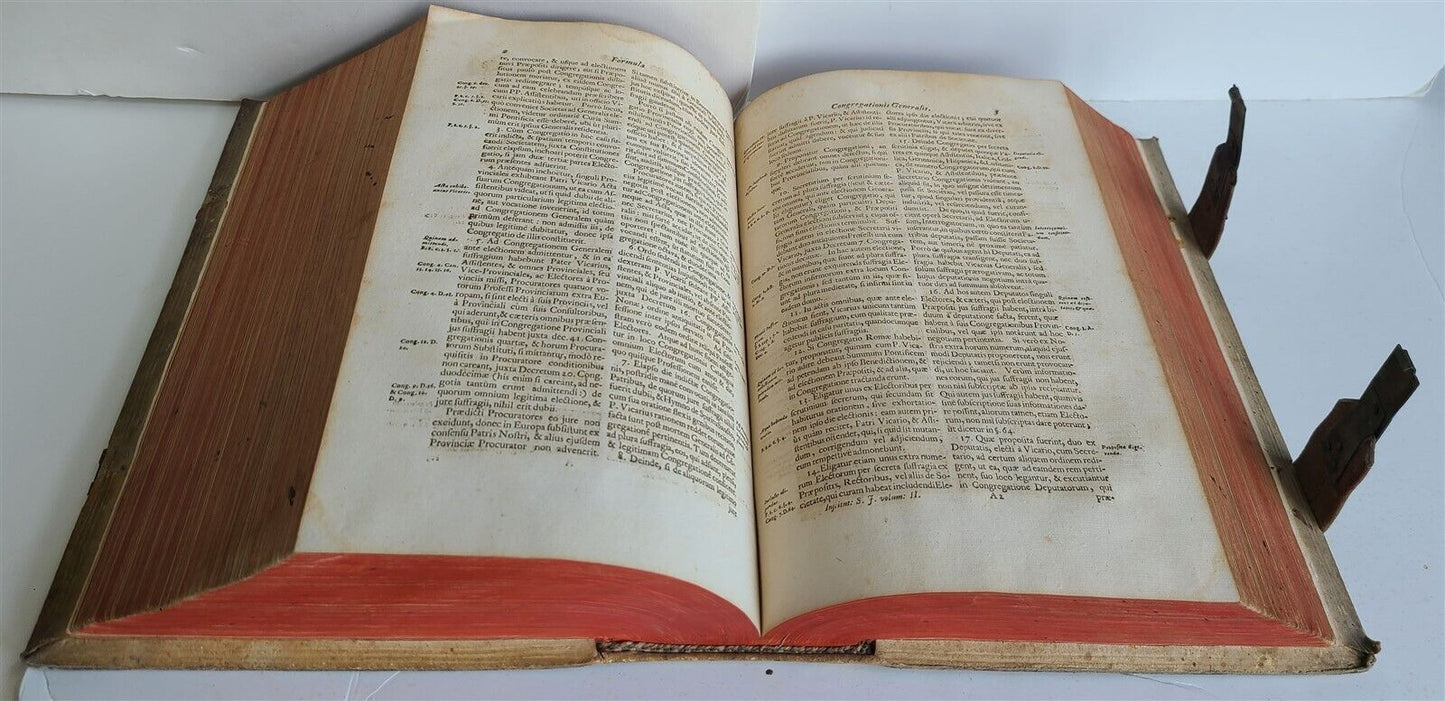 1705 REGULATIONS of JESUIT ORDER PIGSKIN BOUND FOLIO PRINTED IN PRAGUE antique