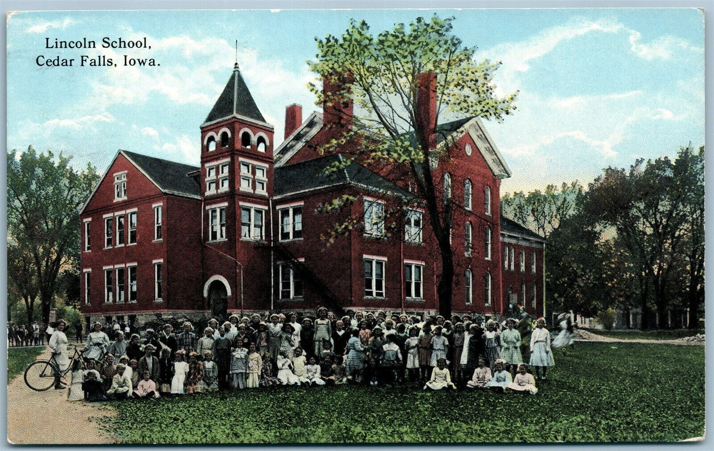 CEDAR FALLS IA LINCOLN SCHOOL ANTIQUE POSTCARD