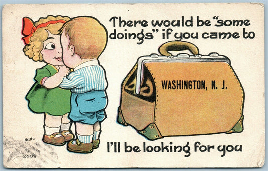 WASHINGTON NJ ROMANTIC ANTIQUE POSTCARD