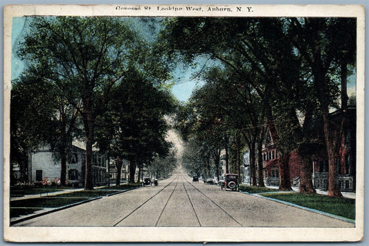 AUBURN NY GENESEE 1929 ANTIQUE POSTCARD