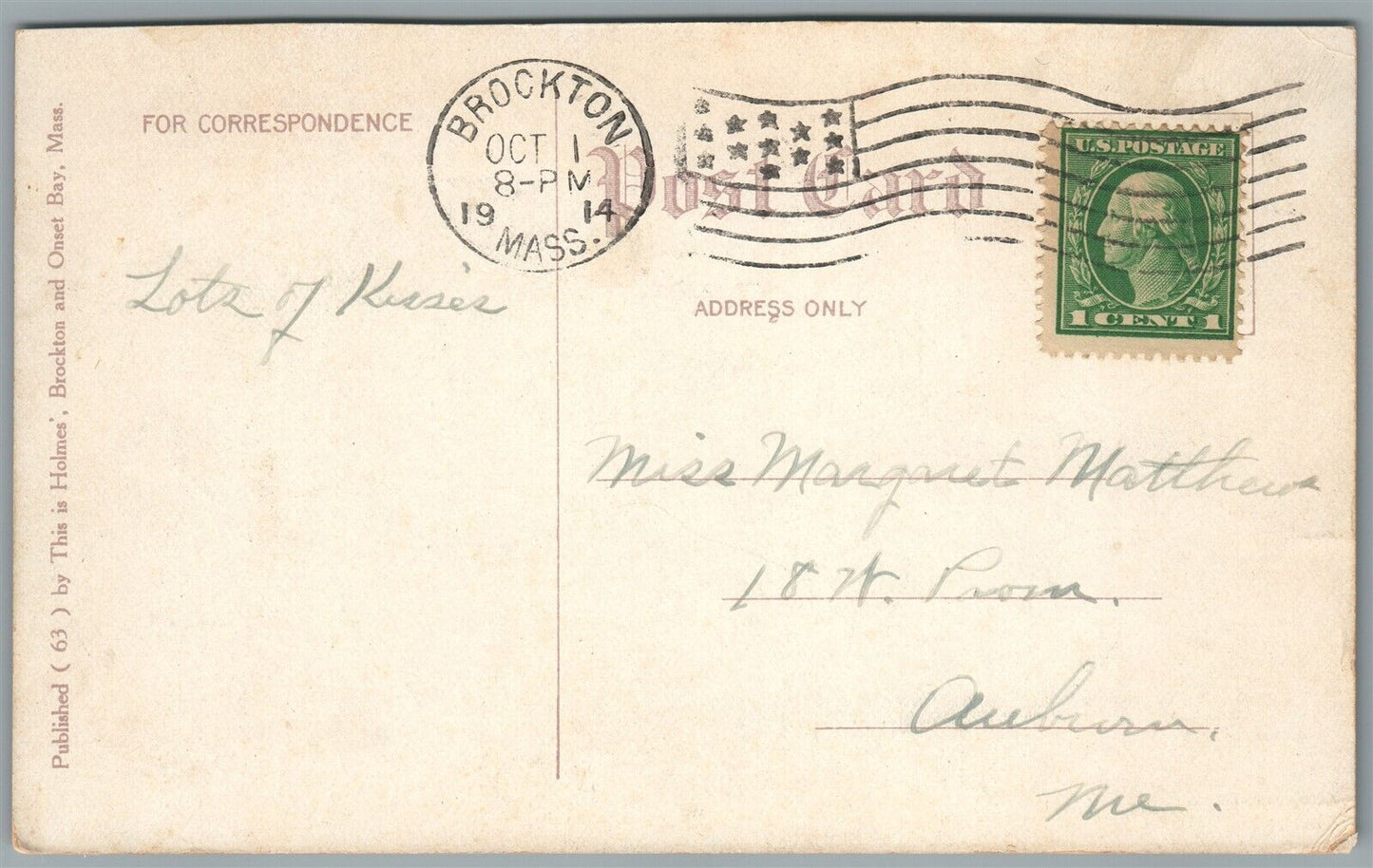 BROCKTON FAIR MA THIS WAY ANTIQUE POSTCARD