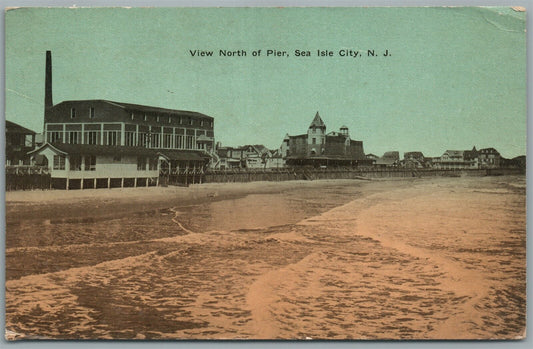 SEA ISLE CITY NJ NORTH OF PIER ANTIQUE POSTCARD