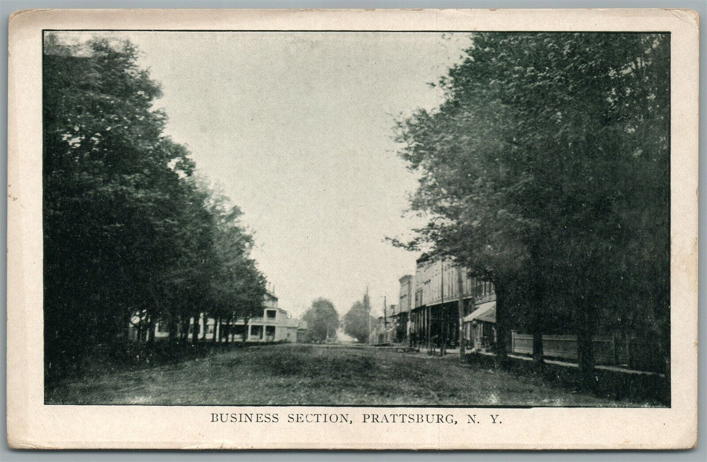 PRATTSBURG NY BUSINESS SECTION ANTIQUE POSTCARD