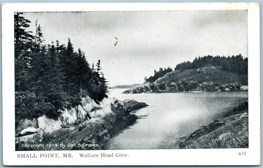 SMALL POINT ME WALLACE HEAD COVE ANTIQUE POSTCARD