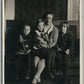 FAMILY w/ KIDS & PLUSH TOY ANTIQUE REAL PHOTO POSTCARD RPPC