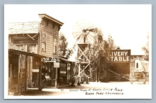 BUENA PARK CA GHOST TOWN KNOTT'S BERRY PLACE VINTAGE REAL PHOTO POSTCARD RPPC