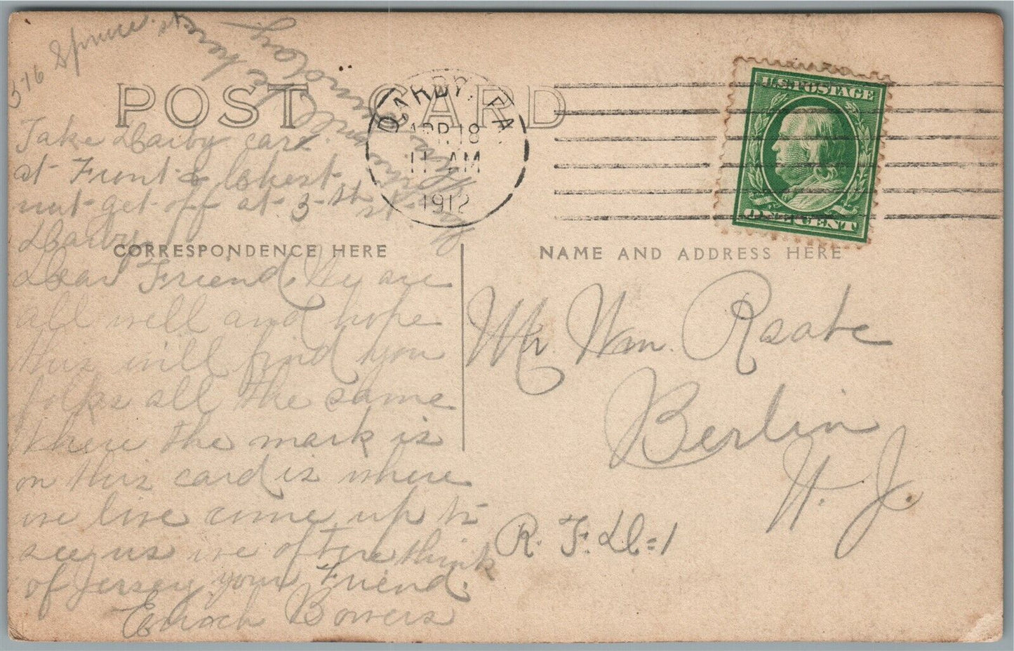 DARBY PA SPRUCE STREET ANTIQUE REAL PHOTO POSTCARD RPPC