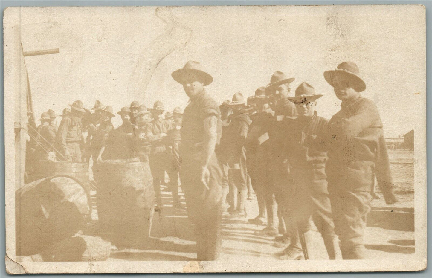 MEXICAN WAR ERA US ARMY SOLDIERS ANTIQUE REAL PHOTO POSTCARD RPPC