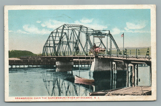 OCEANIC NJ DRAWBRIDGE ANTIQUE POSTCARD