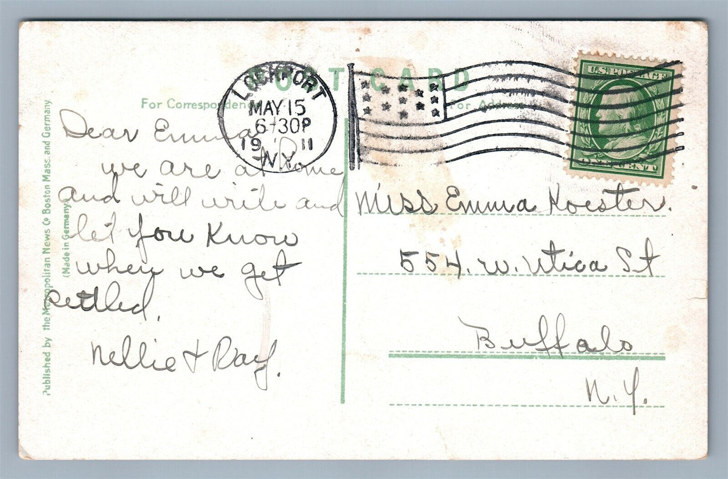 LOCKPORT NY FARMERS & MECHANICS SAVING BANK ANTIQUE POSTCARD