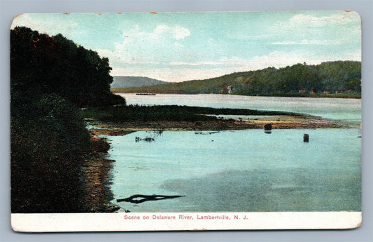 LAMBERTVILLE NJ DELAWARE RIVER ANTIQUE POSTCARD