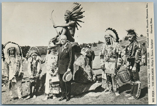 AMERICAN INDIANS WO PEEN & PHILIP SEARS 1938 VINTAGE REAL PHOTO POSTCARD RPPC