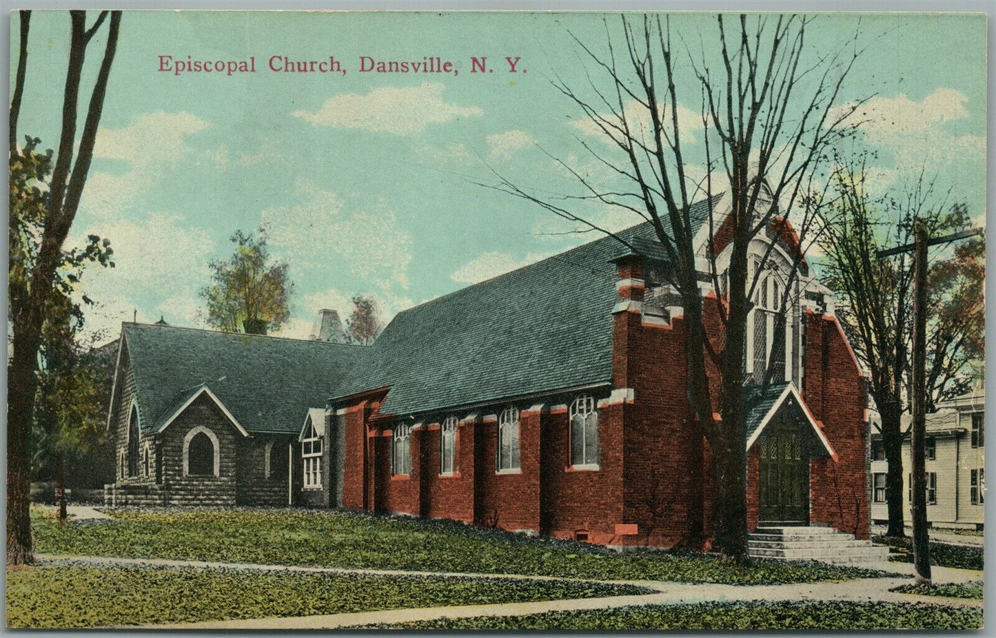 DANSVILLE NY EPISCOPAL CHURCH ANTIQUE POSTCARD