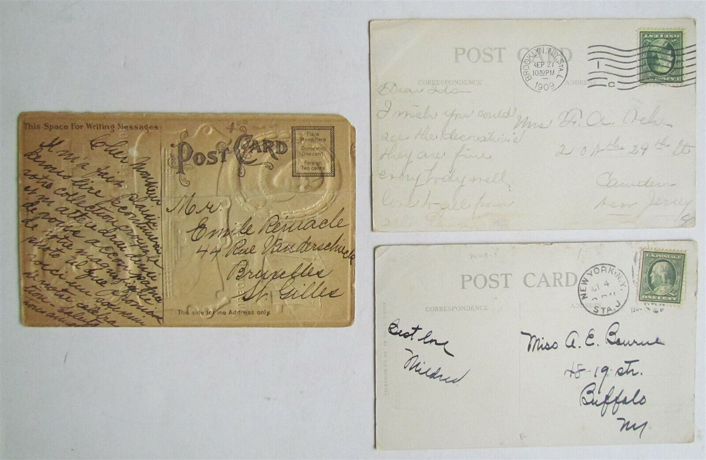 1909 HUDSON FULTON CELEBRATION lot of 3 ANTIQUE POSTCARDS