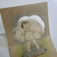 VALENTINE DAY MECHANICAL ANTIQUE POSTCARD - BABY w/ CUT OUT BACKGROUND