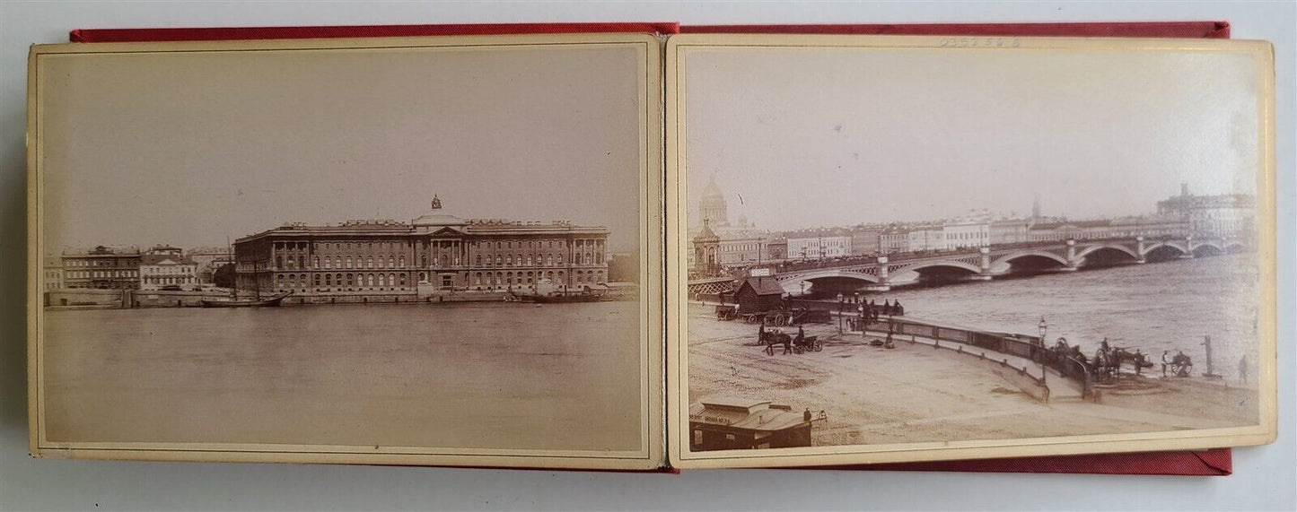 1880s RUSSIAN PHOTO BOOK antique SOUVENIR de ST. PETERSBOURG 24 CABINET PHOTOS