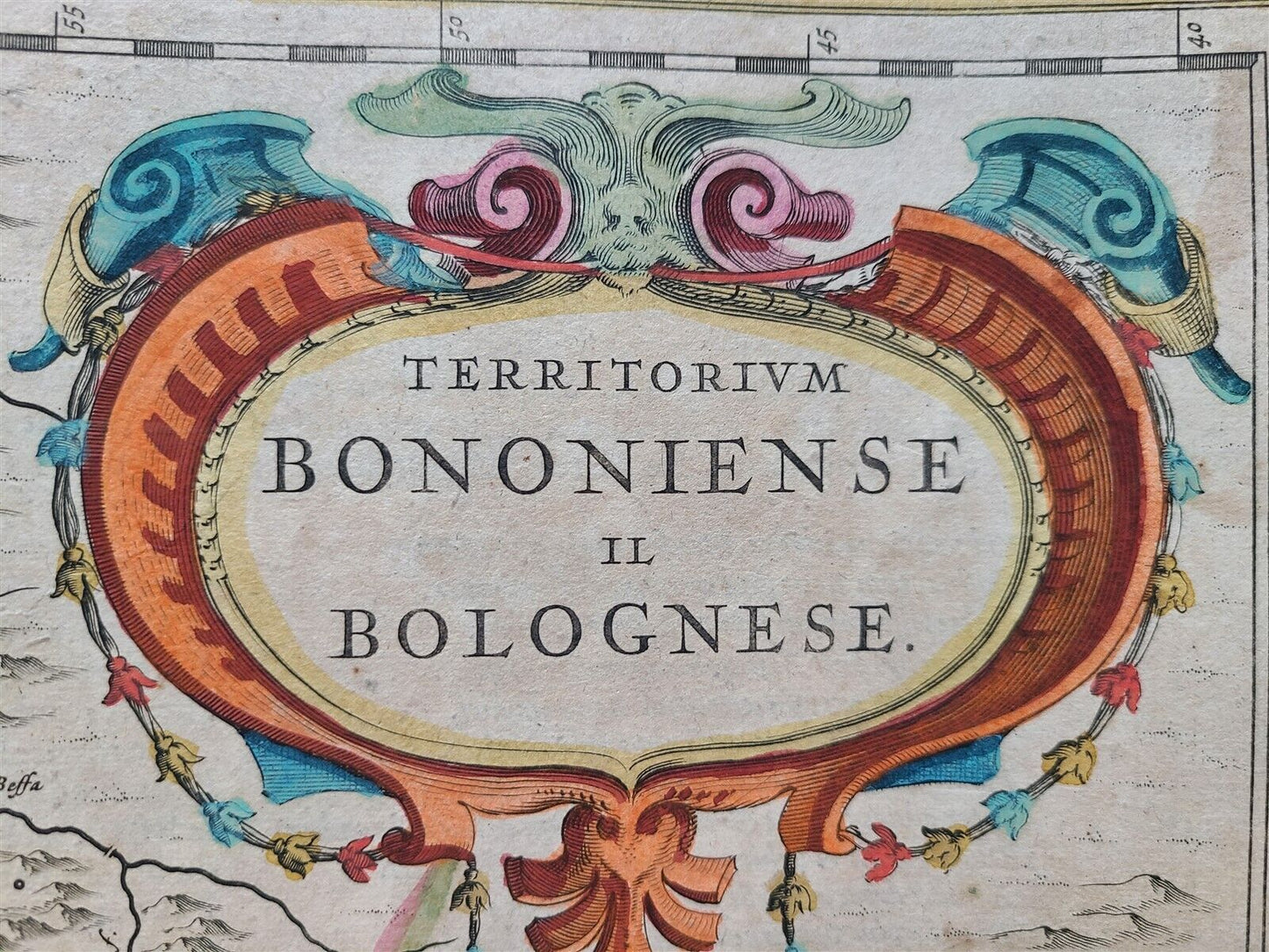 1641 MAP of ITALY antique authentic TERRITORIUM BONONIENSE IL BOLOGNESE original