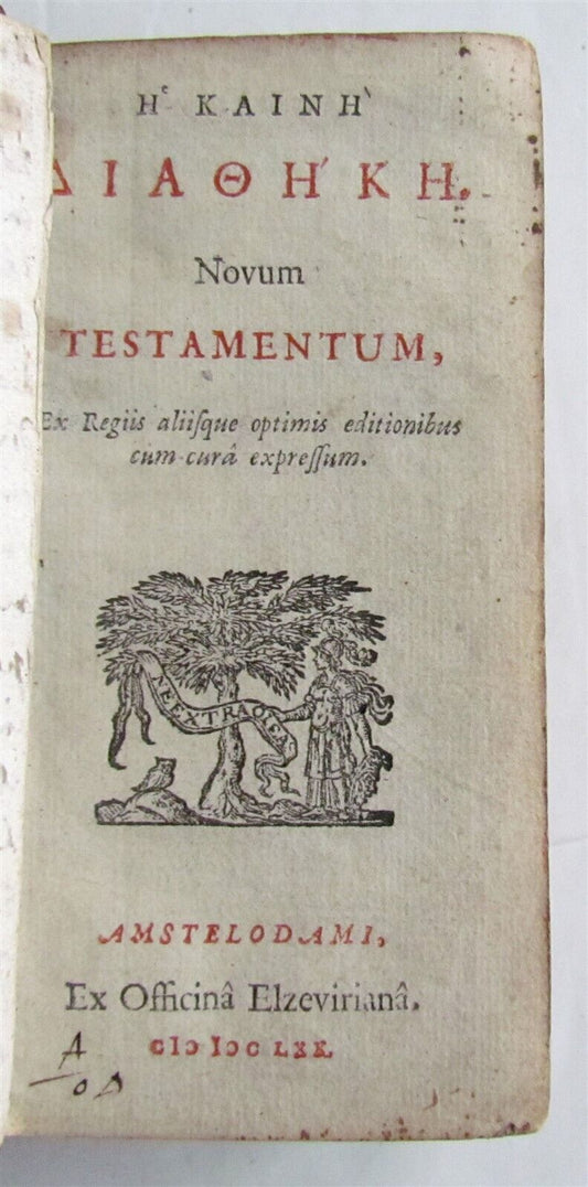 1670 BIBLE in GREEK antique 17th century NEW TESTAMENT Elzevir Press