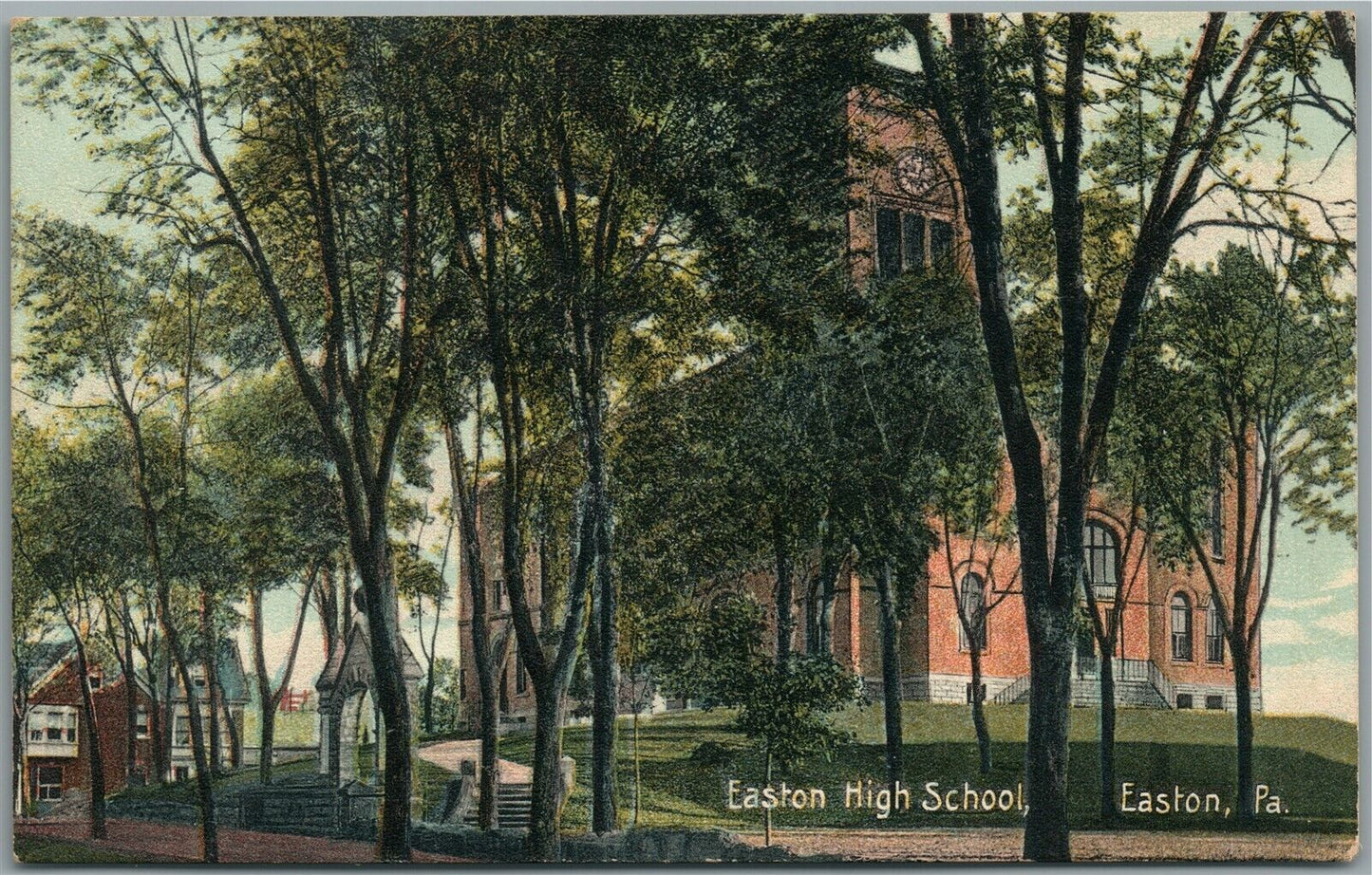 EASTON PA HIGH SCHOOL ANTIQUE POSTCARD