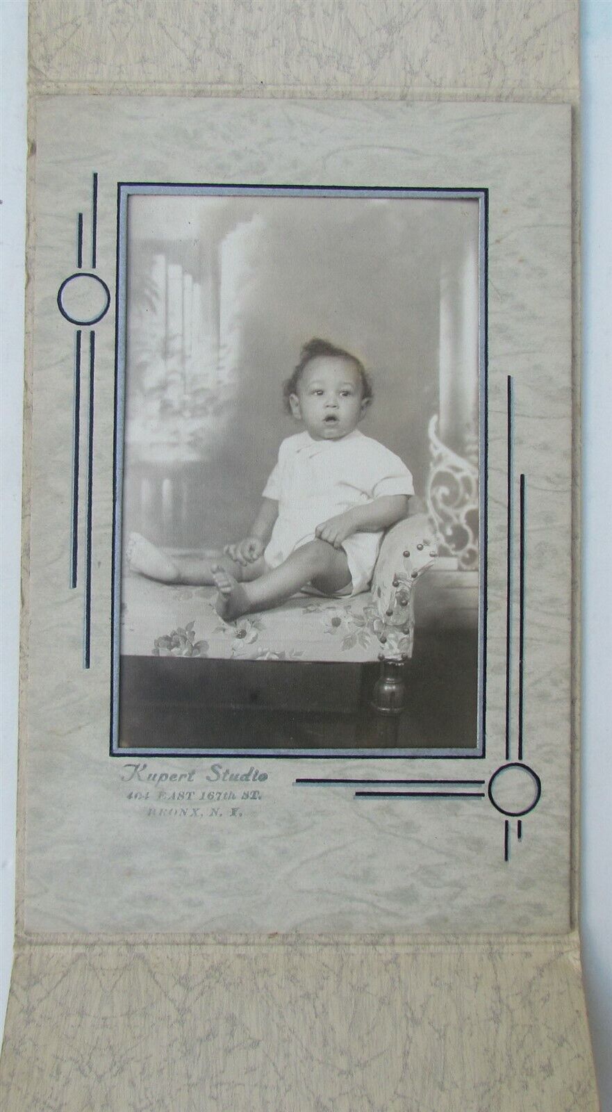 BLACK AMERICANA BABY LARGE VINTAGE PHOTO BRONX NY