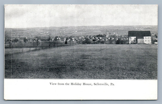 SELLERSVILLE PA VIEW FROM HOLIDAY HOUSE ANTIQUE POSTCARD