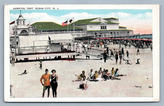 ATLANTIC CITY NJ HOSPITAL TENT ANTIQUE POSTCARD