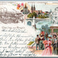 GRUSS AUS BASEL SWITZERLAND UNDIVIDED ARTISTIC ANTIQUE POSTCARD w/ STAMP