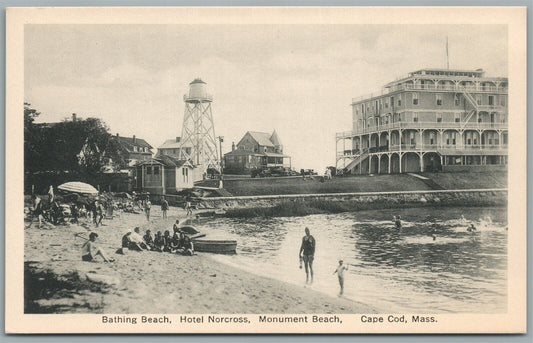CAPE COD MA HOTEL NORCROSS BATHING BEACH ANTIQUE POSTCARD