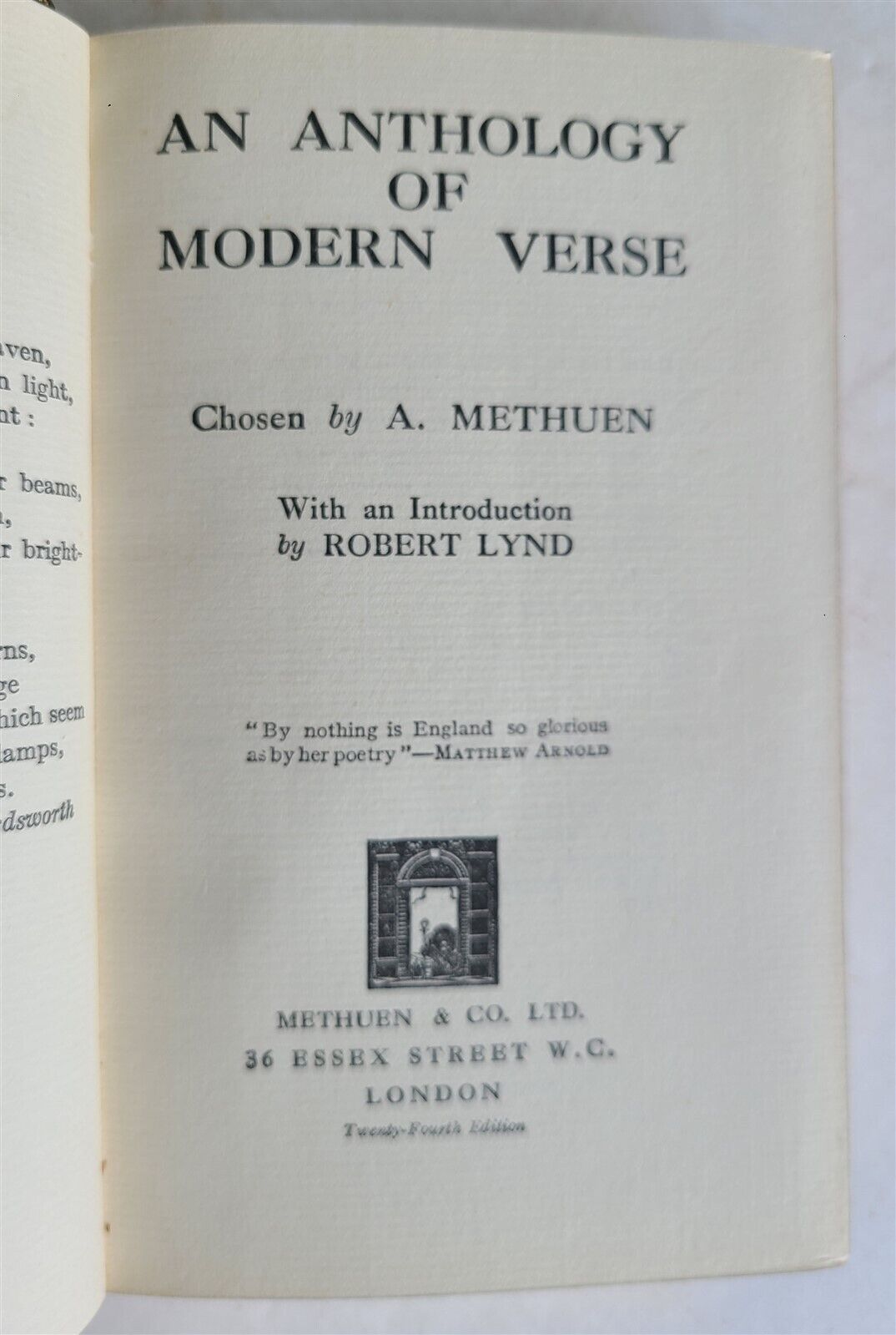 1928 AN ANTHOLOGY of MODERN VERSE antique SIGNED DECORATIVE MOROCCO BINDING