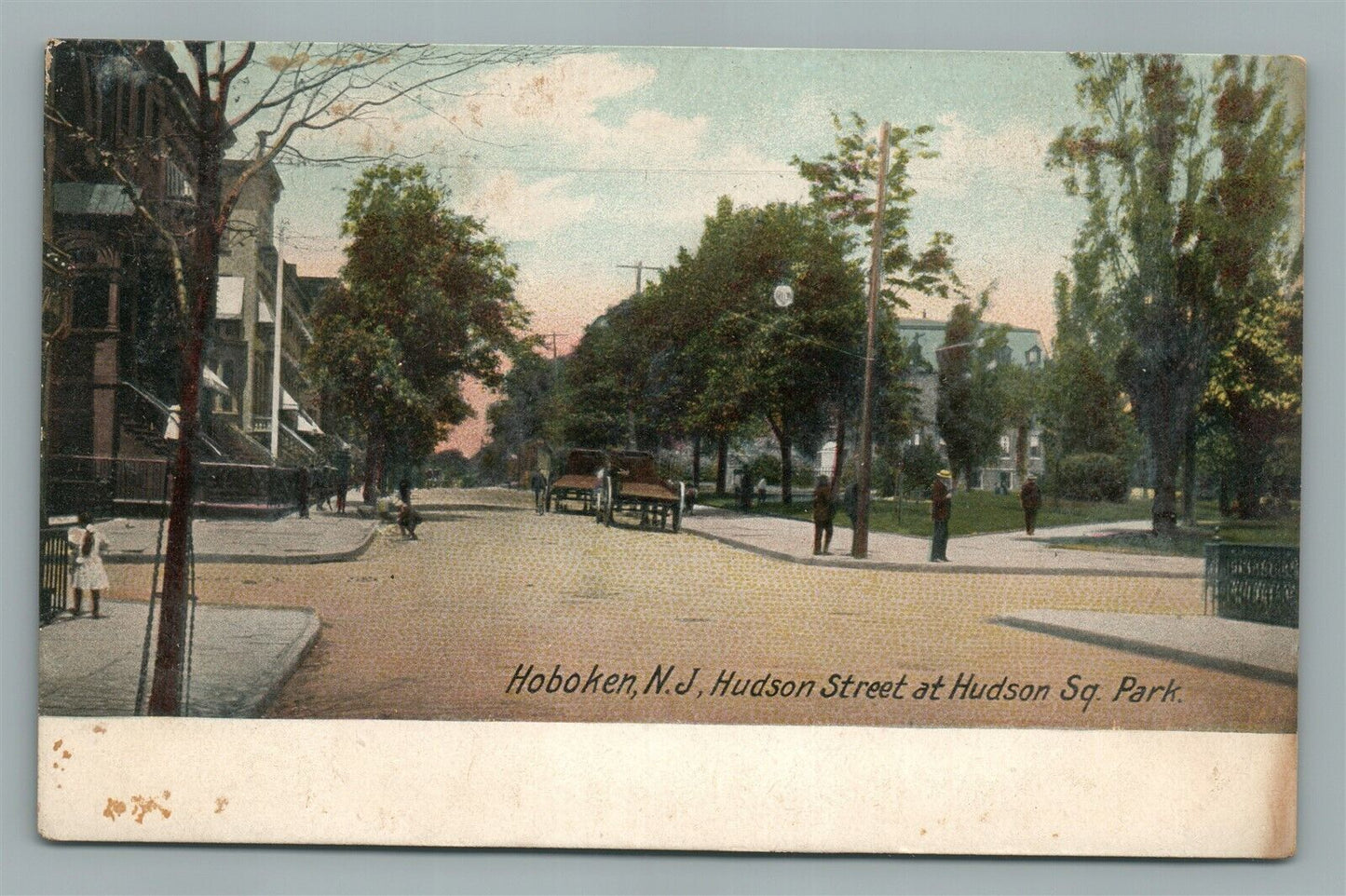 HOBOKEN NJ HUDSON STREET ANTIQUE POSTCARD