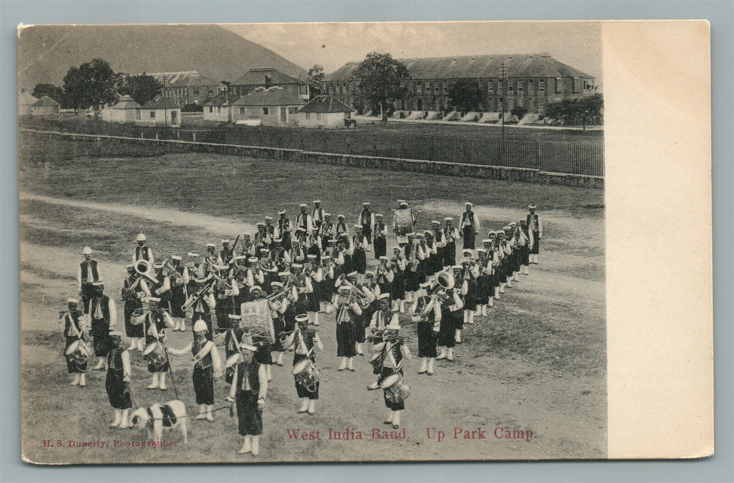 WEST INDIA BAND UP PARK CAM ANTIQUE POSTCARD