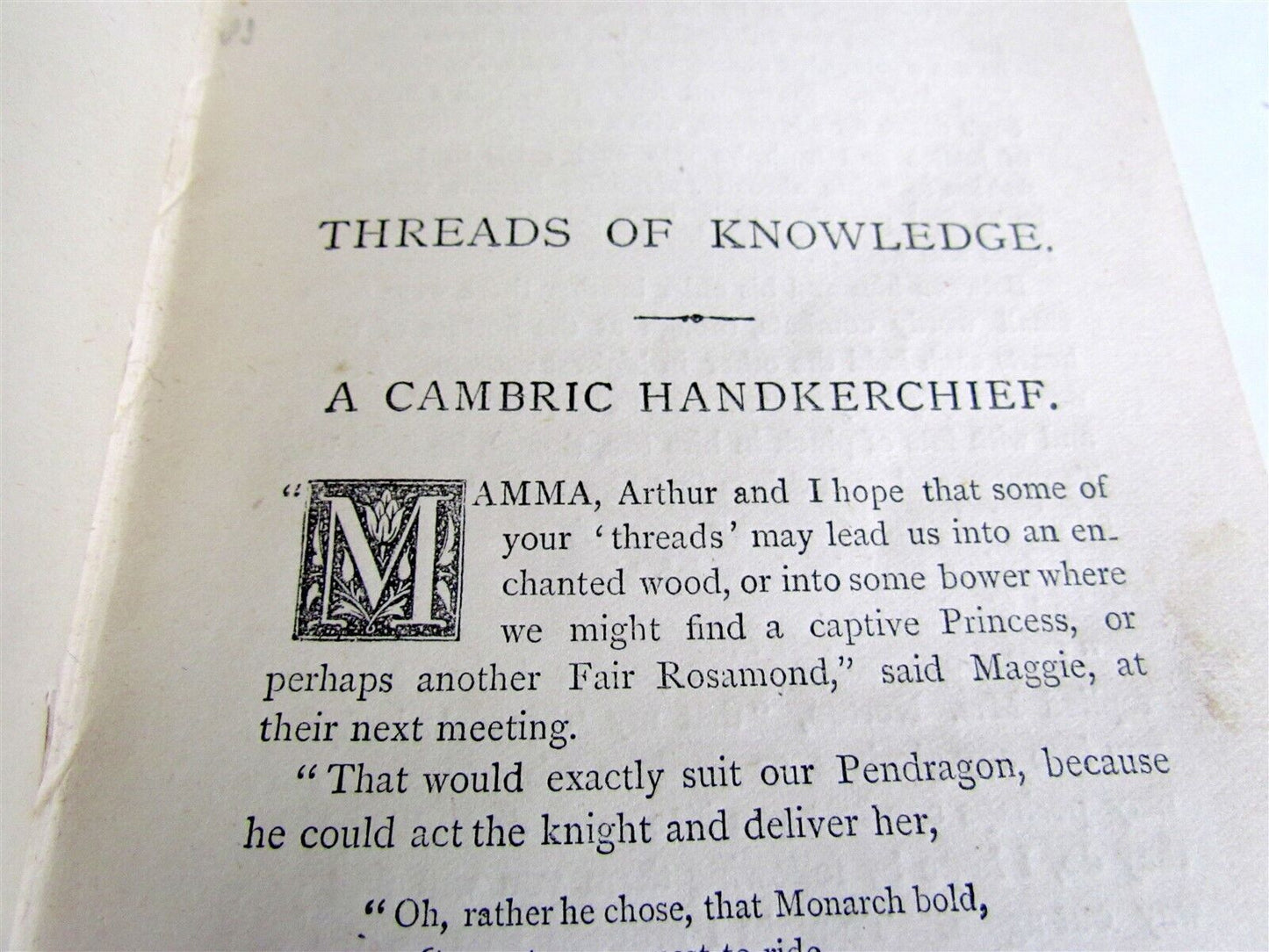 1872 THREADS OF KNOWLEDGE by Annie Carey antique