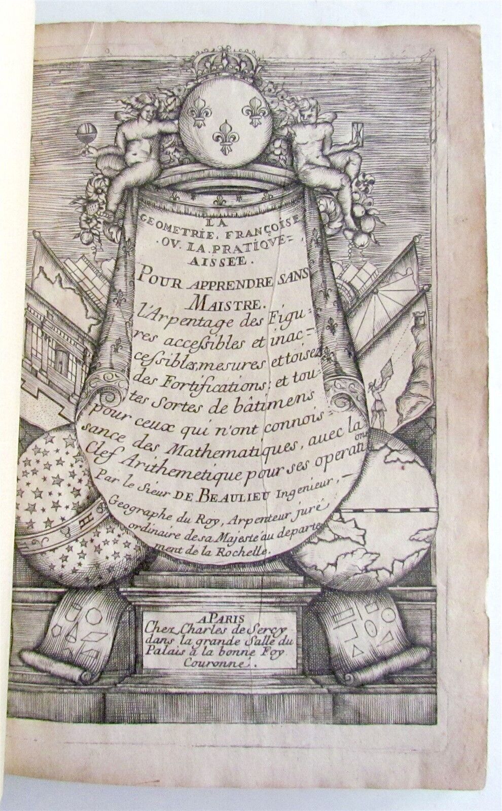 1676 GEOMETRY Mathematics BEAULIEU surveying measurements fortifications antique