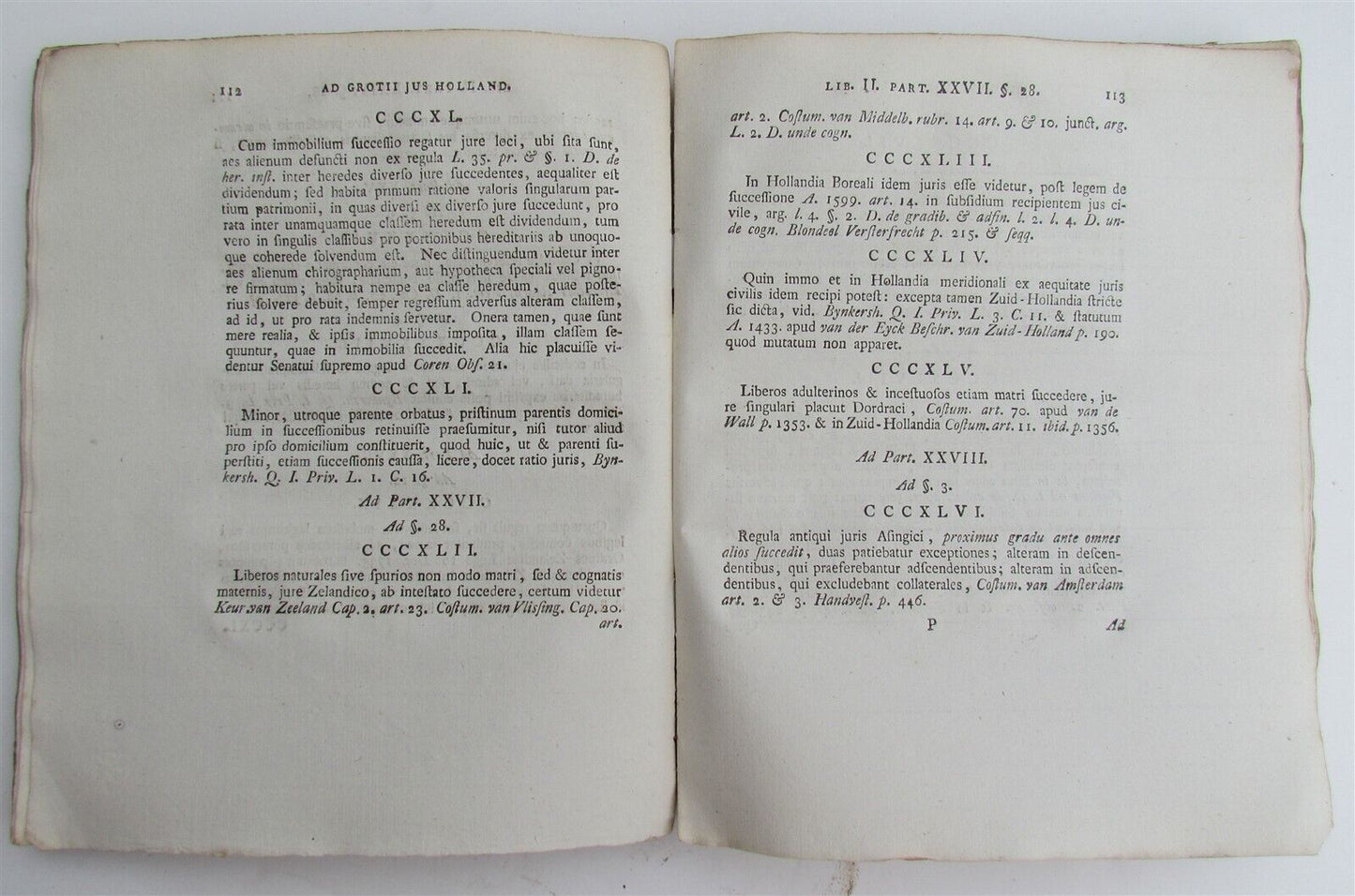 1800 ROMAN DUTCH LAW antique Theses selectae juris Hollandici et Zelandici