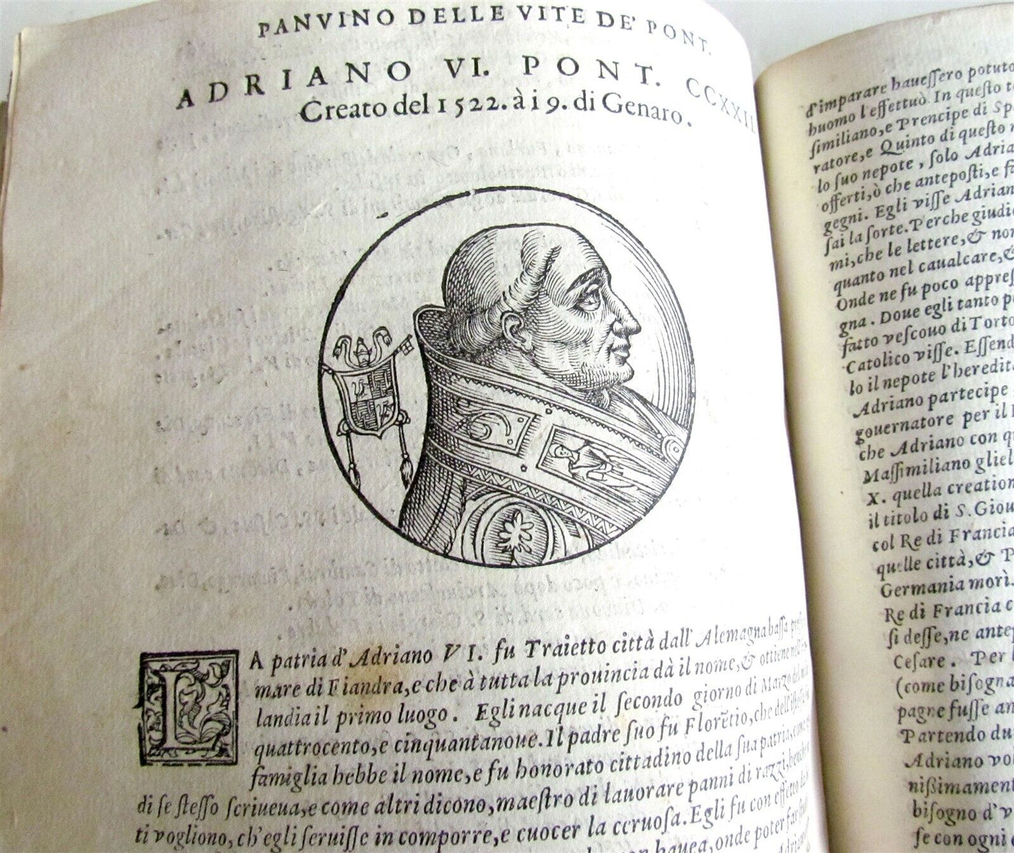 1600 BARTOLOMEO PLATINA LIVES of POPES antique 16th CENTURY ILLUSTRATED