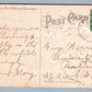 TO MY VALENTINE EMBOSSED ANTIQUE POSTCARD CUPIDS w/ BANJO & BOOK