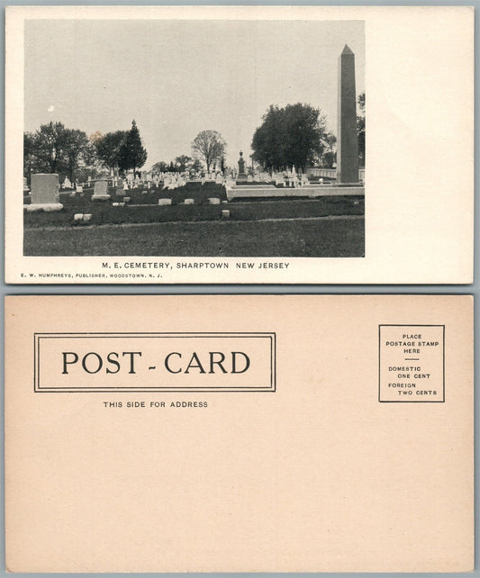 SHARPTOWN N.J. M.E.CEMETERY UNDIVIDED ANTIQUE POSTCARD